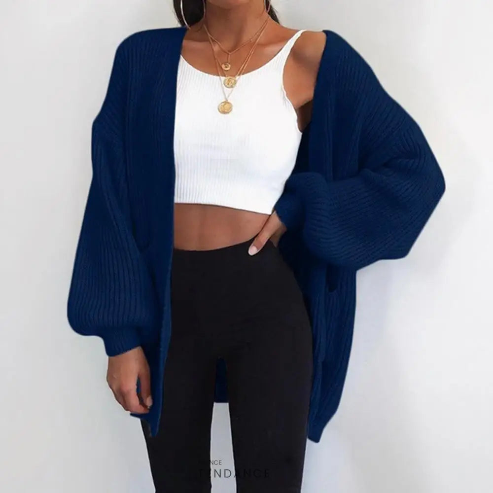 Cardigan Côtelé à Manches Chauve-souris | France-Tendance
