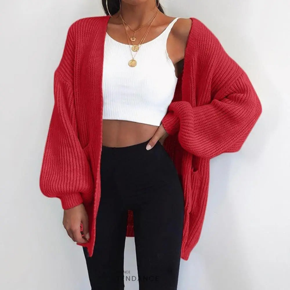 Cardigan Côtelé à Manches Chauve-souris | France-Tendance