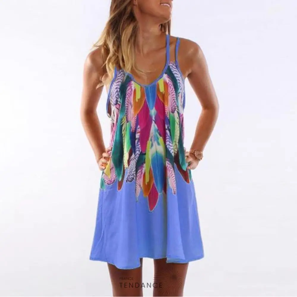 Robe plumes Bohèmes | France-Tendance