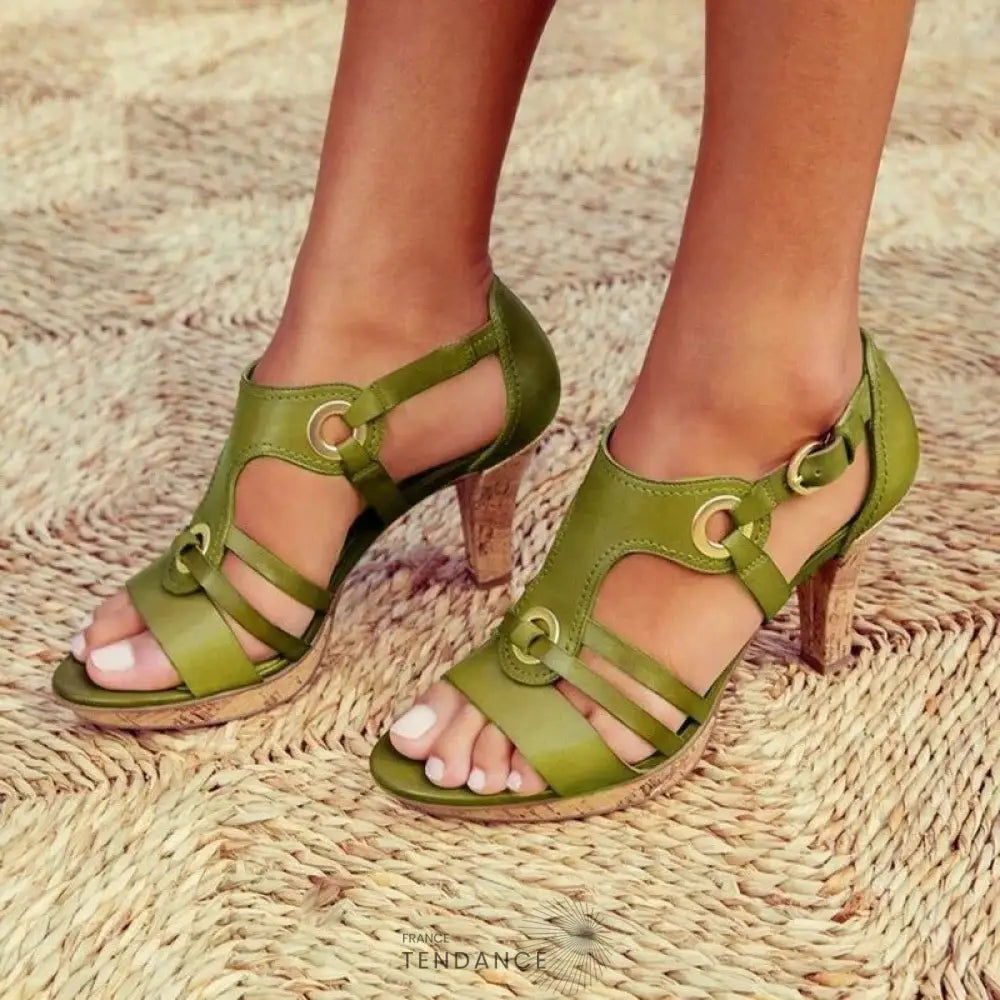 Sandale Cruz (Talon Stability Confort+) Tendance De La Saison! 34 / Vert Galway Sandale