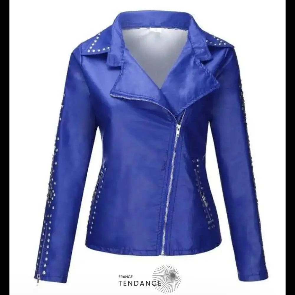 Veste En Cuir Métal Décontractée | France-Tendance