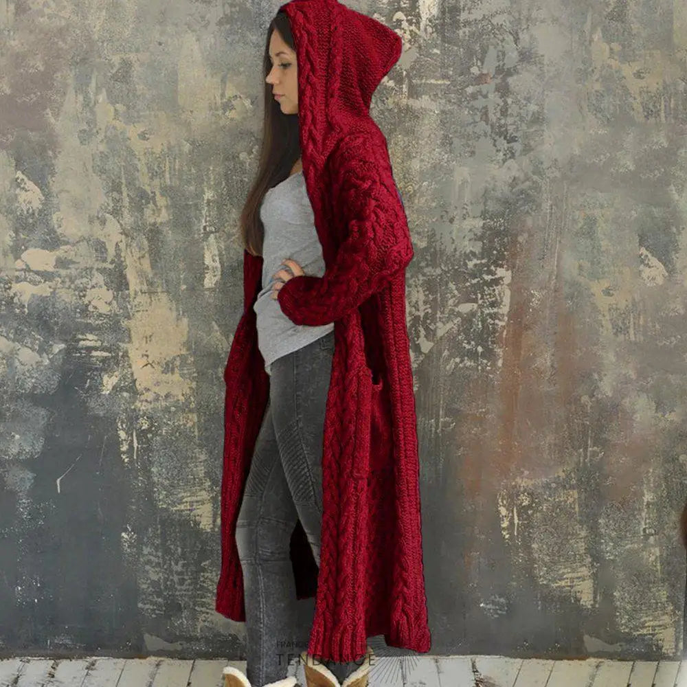 Cardigan Maxi à Capuche | France-Tendance