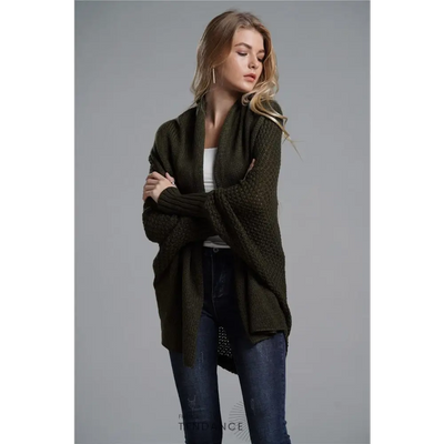 Cardigan Uni à Manches Chauve-souris | France-Tendance