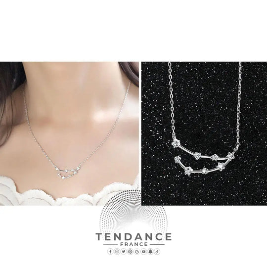 Collier Constellation Du Zodiaque En Argent |