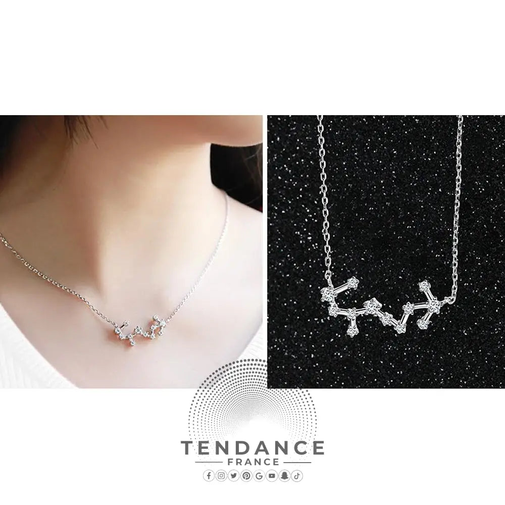 Collier Constellation Du Zodiaque En Argent |