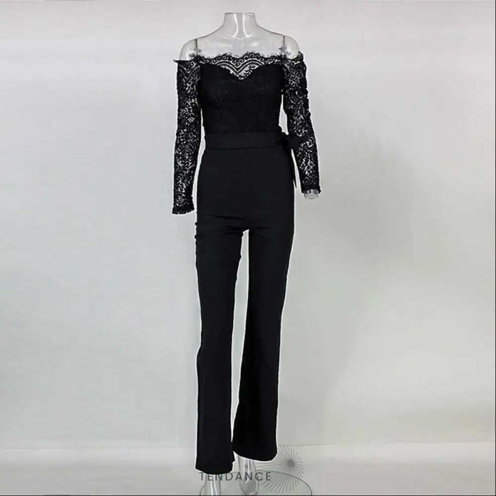 Combinaison En Dentelle Avec Ceinture | France-Tendance