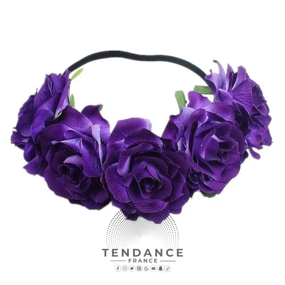 Couronne De Fleurs Cheveux Violet | France-Tendance
