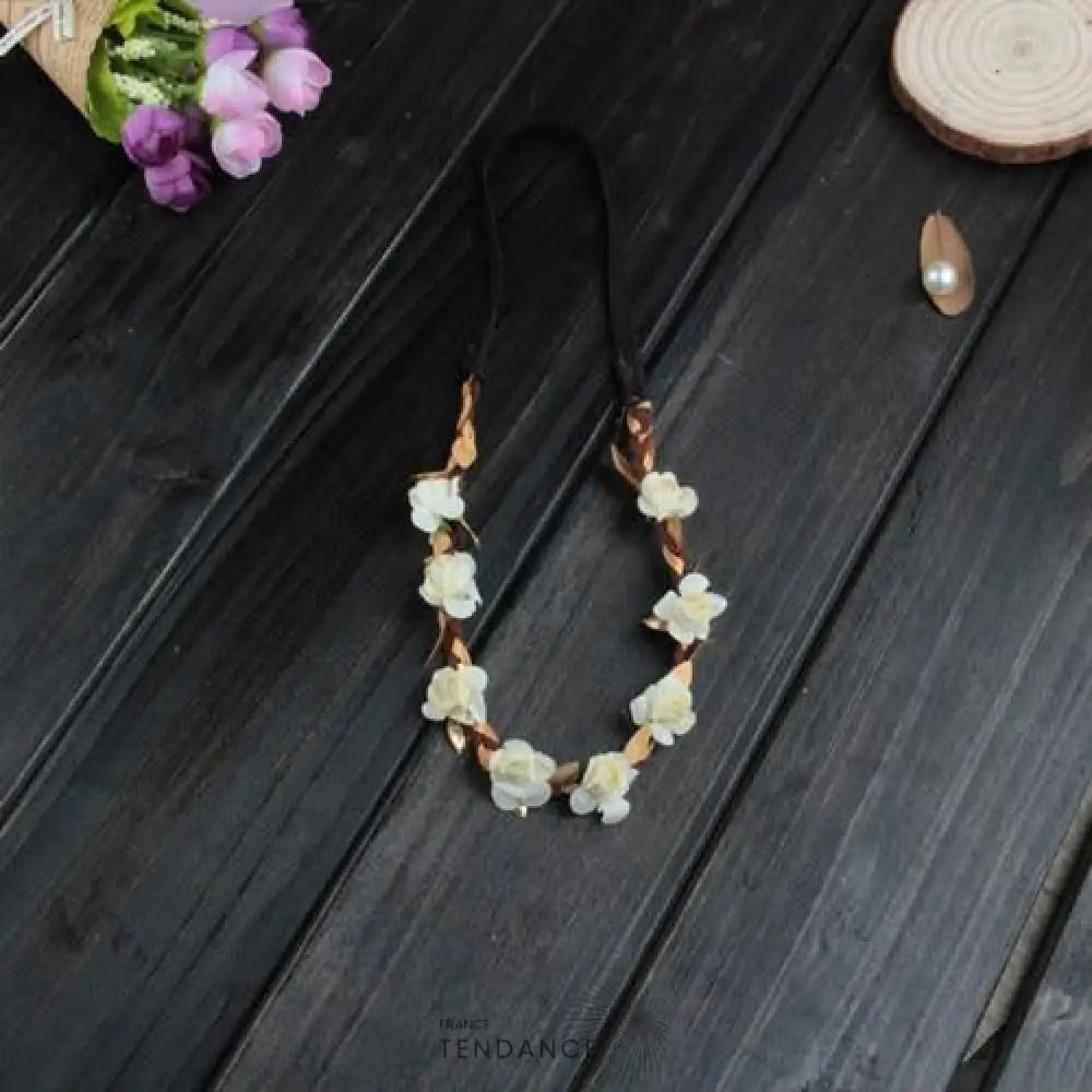 Couronne De Fleurs Fille Blanc | France-Tendance