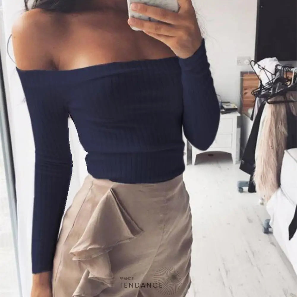 Crop-top à Manches Longues | France-Tendance
