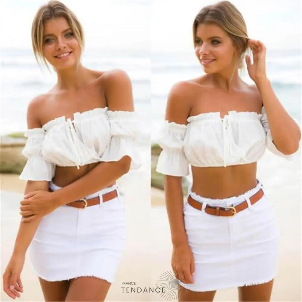 Crop Top épaules Dénudées | France-Tendance