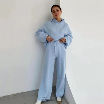 Ensemble Tricoté à Capuche | France-Tendance