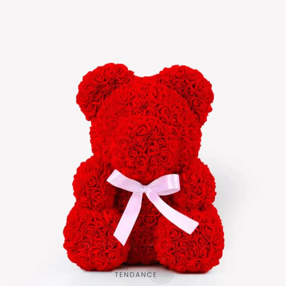 Ours En Roses éternelles Rouge (40 Cm) | France-Tendance