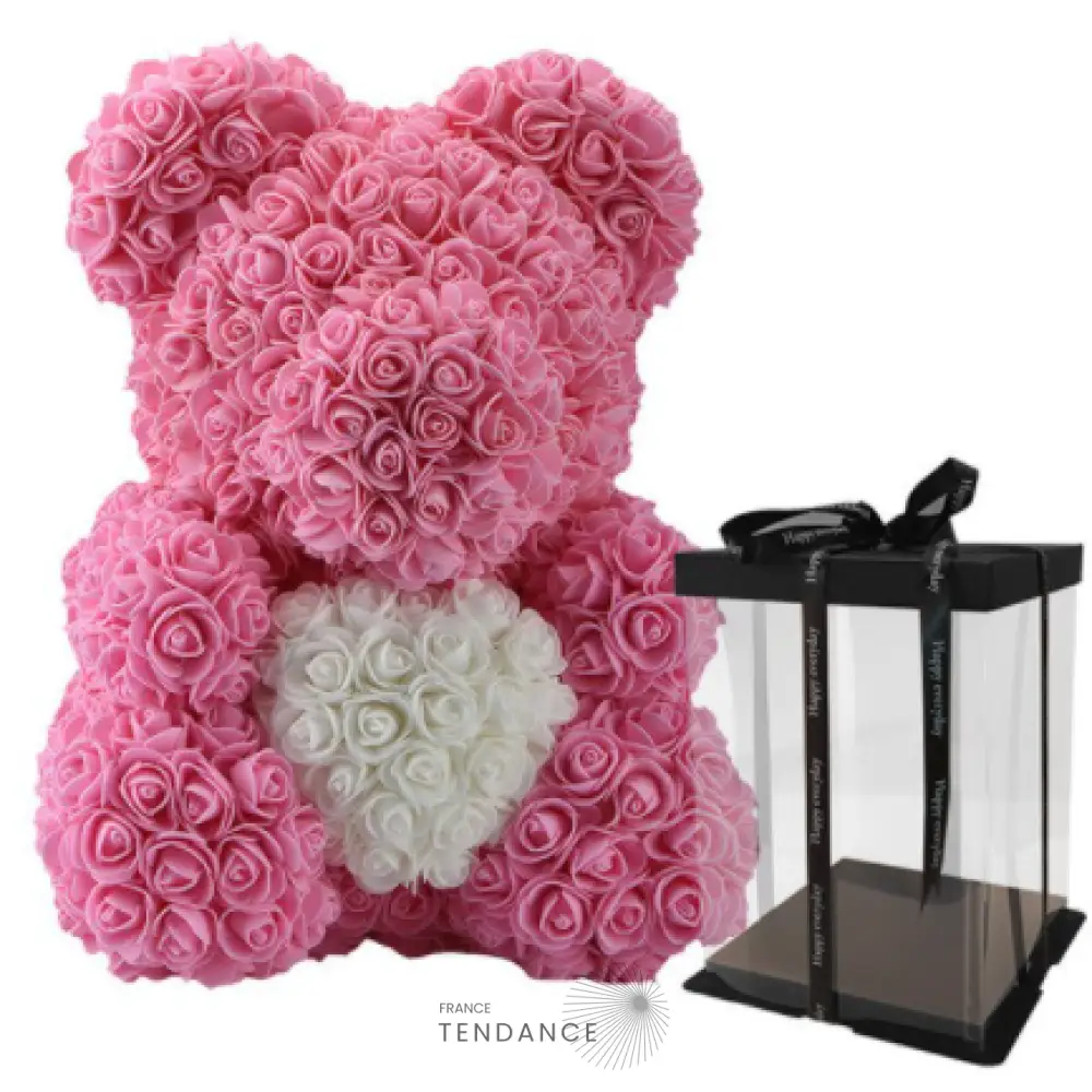Ourson Géant Xxl En Roses éternelles (55cm) |