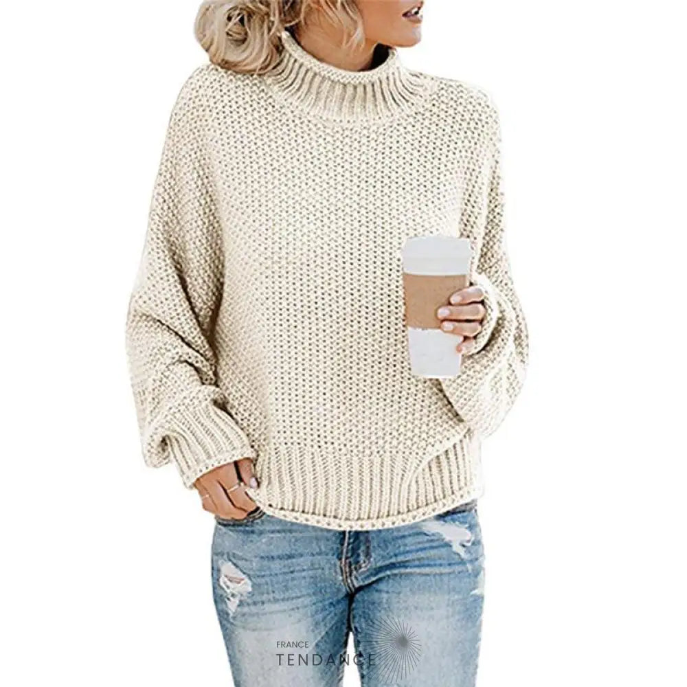 Pull Tricoté à Col Montant | France-Tendance