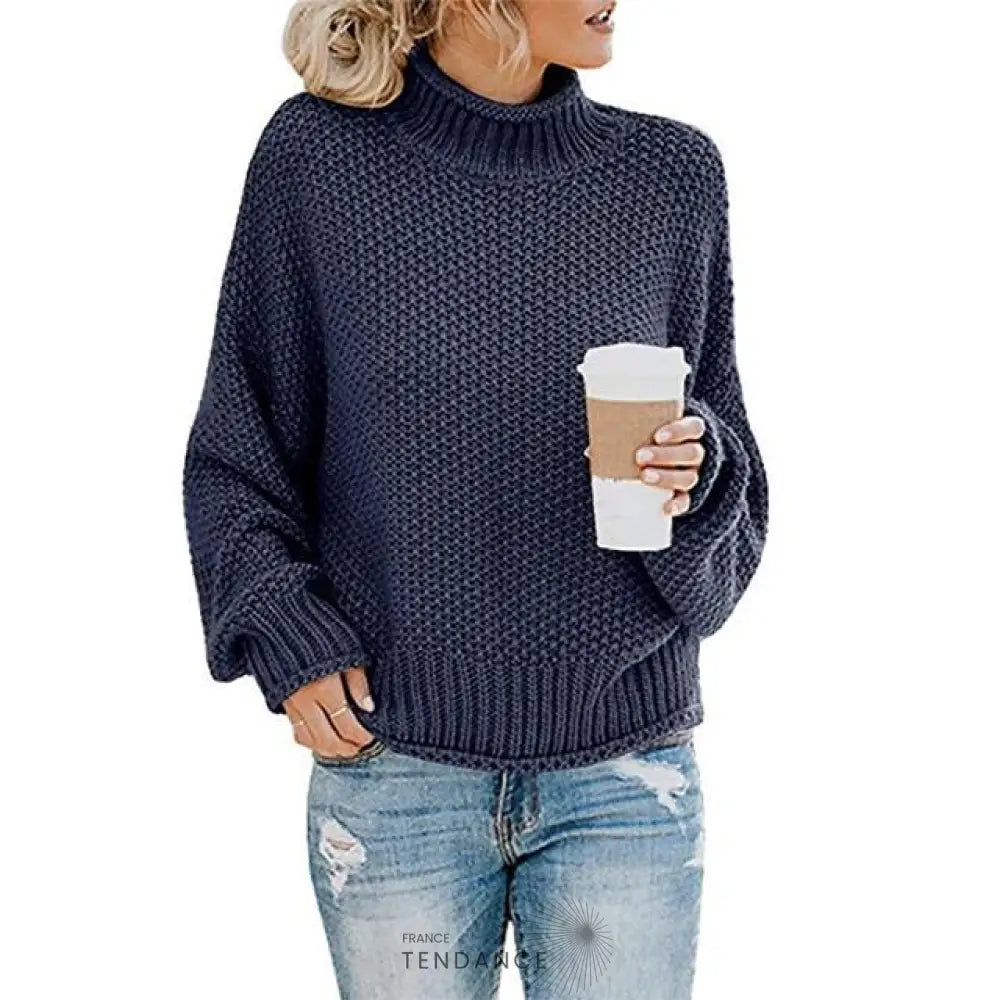 Pull Tricoté à Col Montant | France-Tendance