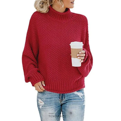 Pull Tricoté à Col Montant | France-Tendance