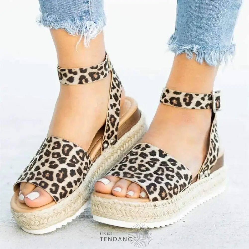 Sandales Plateforme Effet Corde | France-Tendance