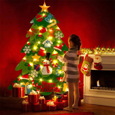 Sapin Éducatif Montessori 32 Ornements + Guirlande Led 5 Mètres Enfant Jouet