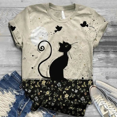 T-shirt Imprimé à Col Rond | France-Tendance