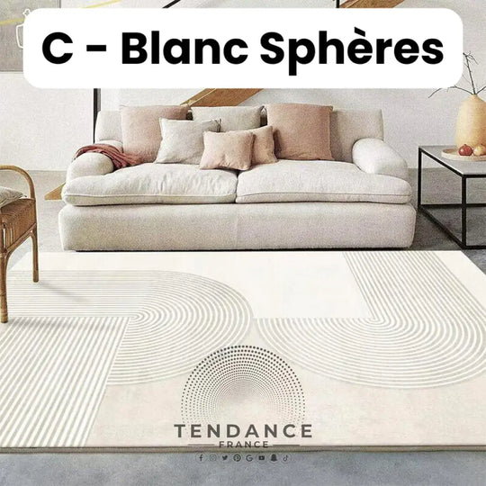 Tapis Magique Intachable | Incroyable Mais Vrai! C - Blanc Sphères / Paillasson (0.4X0.6M) Salon